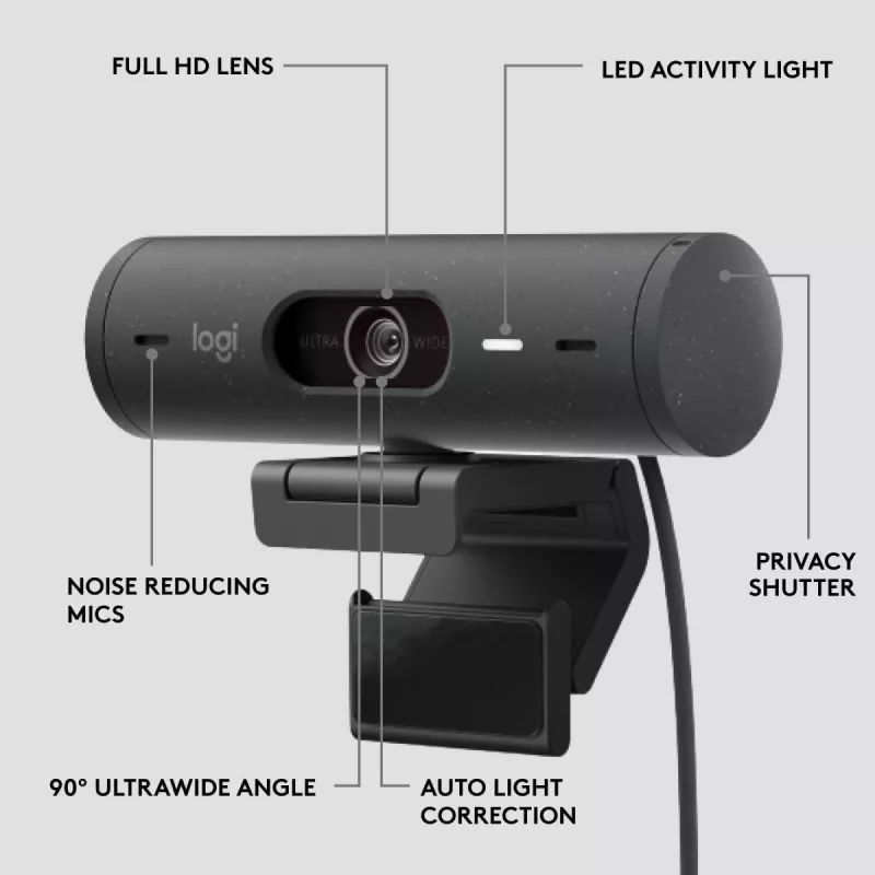 LOGITECH Brio 500 Full HD Webcam Grafit