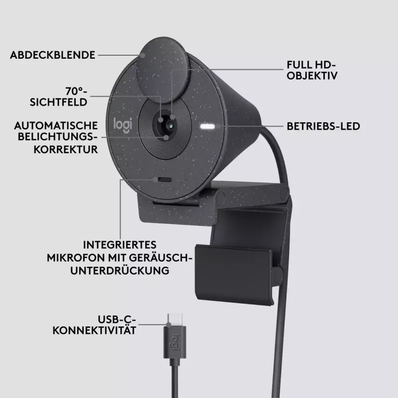 LOGITECH Brio 300 Full HD Webcam - Grafit