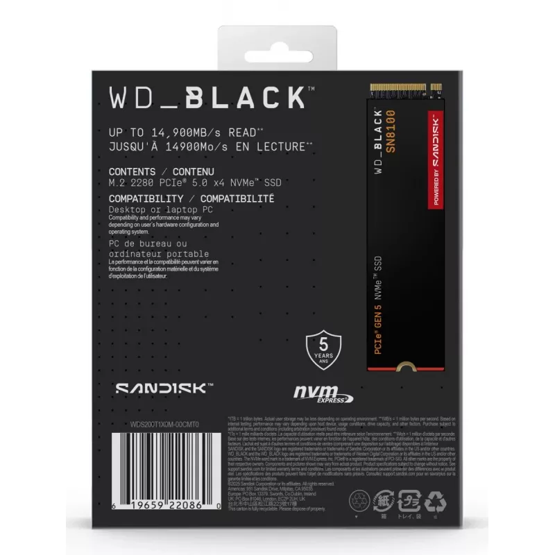 WESTERN DIGITAL SSD - WD_Czarny SN8100 - 2TB - M.2 2280