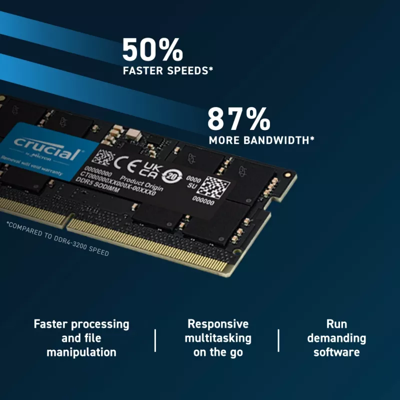 Crucial CT16G56C46S5 SO-DIMM, 1x 16GB, DDR5, 5600 Mhz, CL46, 1.1v