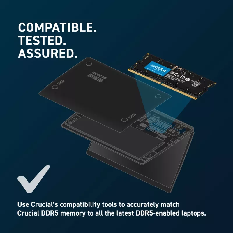 Crucial CT16G56C46S5 SO-DIMM, 1x 16GB, DDR5, 5600 Mhz, CL46, 1.1v