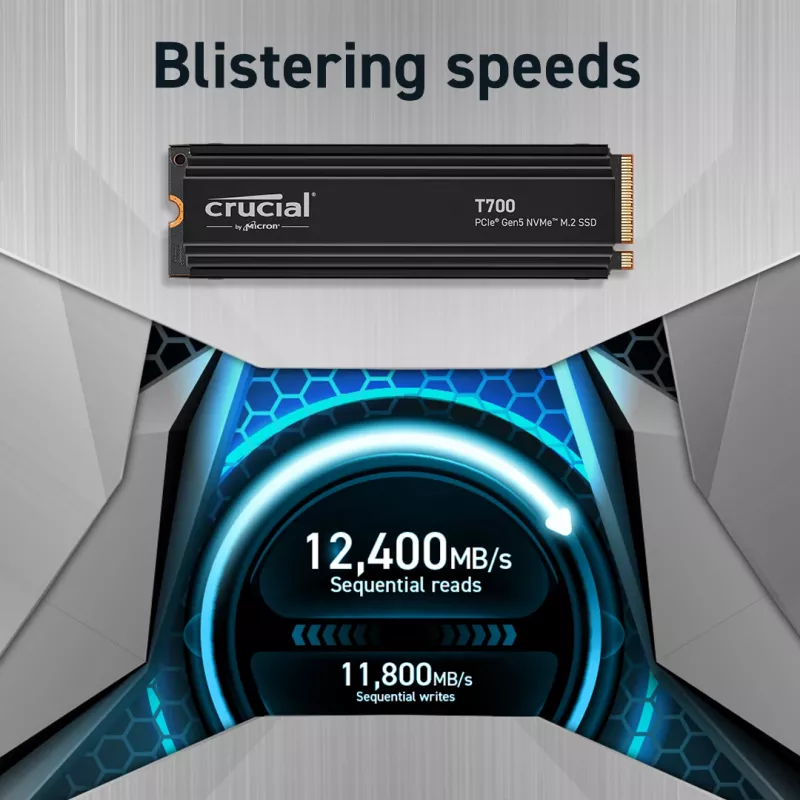 MICRON / CRUCIAL SSD - Crucial T700 - 2TB - Pci-e Gen5 x4 - M.2 2280 - radiator
