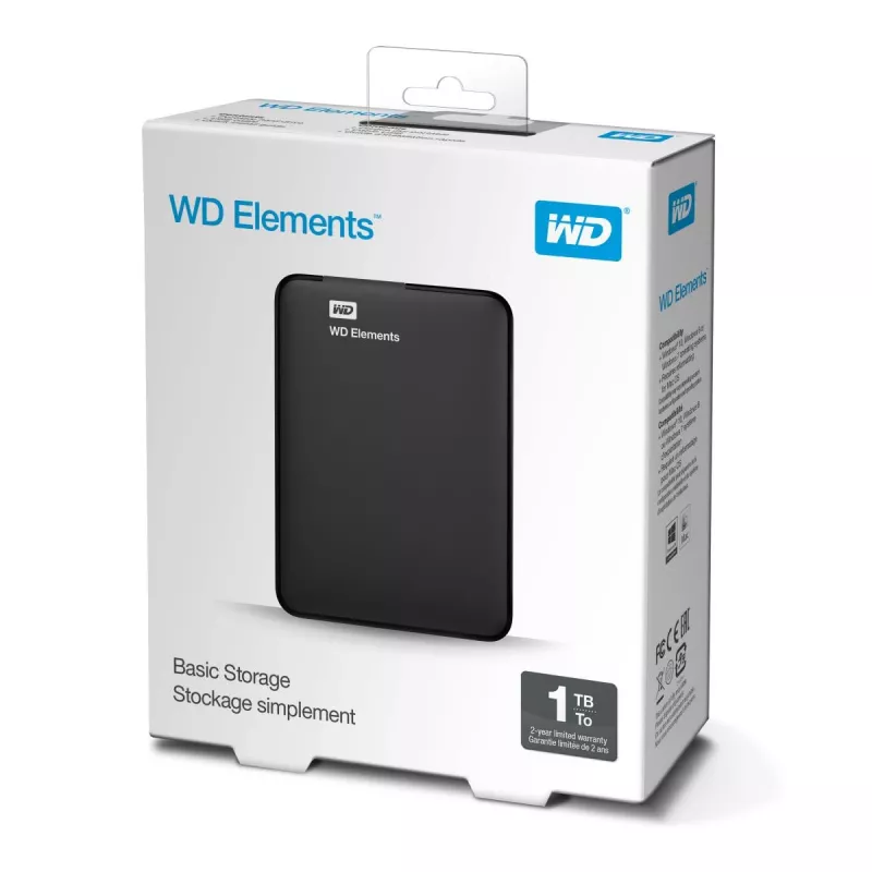 Zewnętrzny dysk twardy Western Digital 1TB 2.5 cala USB 3.2 Gen 1 WDBUZG0010BBK-WESN