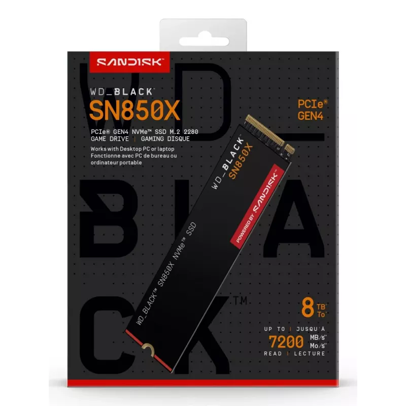 WESTERN DIGITAL SSD - WD_Czarny SN850X - 8TB - Pci-e Gen4 x4 - M.2 2280