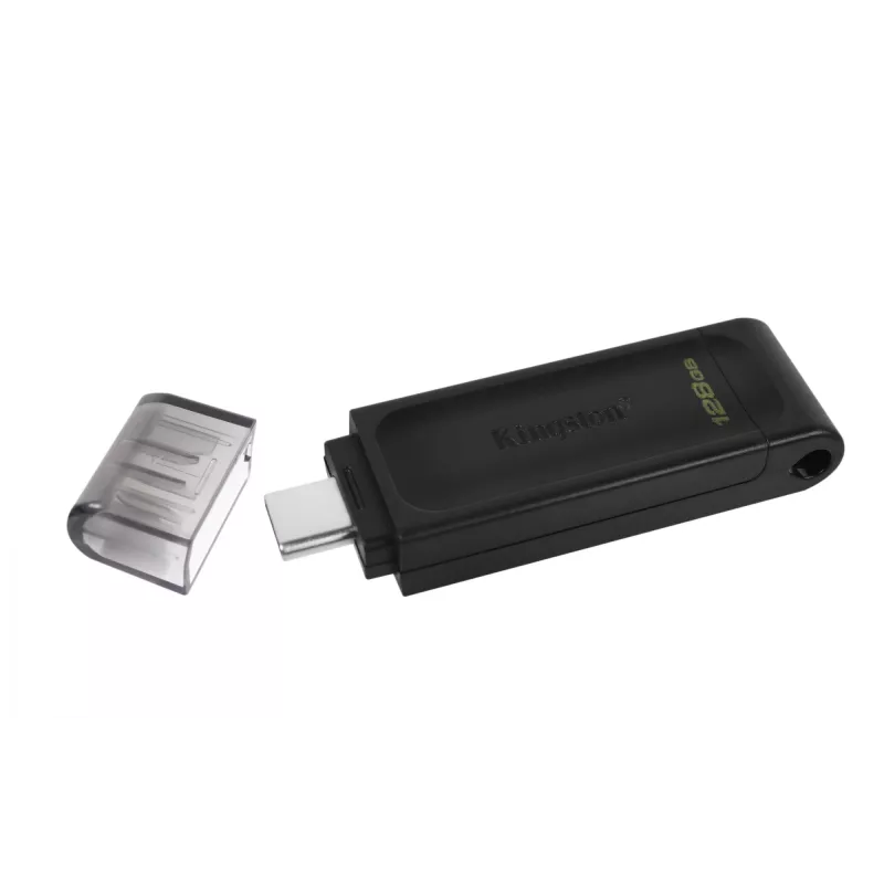 Kingston Technology DataTraveler 128GB USB-C 3.2 Gen 1 70, 128 GB, USB Type-C, 3.2 Gen 1 (3.1 Gen 1), Nakładka, 7 g, Czarny