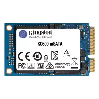 Kingston Technology 1024G SSD KC600 SATA3 mSATA, 1 TB, mSATA, 550 MB/s, 6 Gbit/s