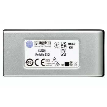 Kingston Technology 2000G PORTABLE SSD XS2000, 2 TB, USB Type-C, 3.2 Gen 2 (3.1 Gen 2), 2000 MB/s, Czarny, Srebrny