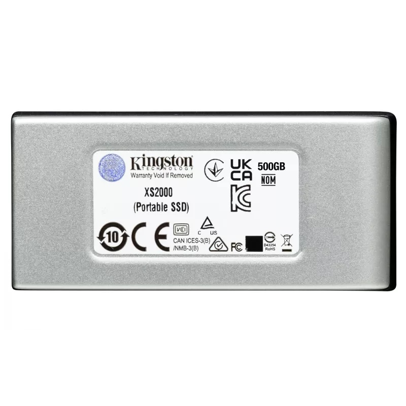 Kingston Technology 2000G PORTABLE SSD XS2000, 2 TB, USB Type-C, 3.2 Gen 2 (3.1 Gen 2), 2000 MB/s, Czarny, Srebrny