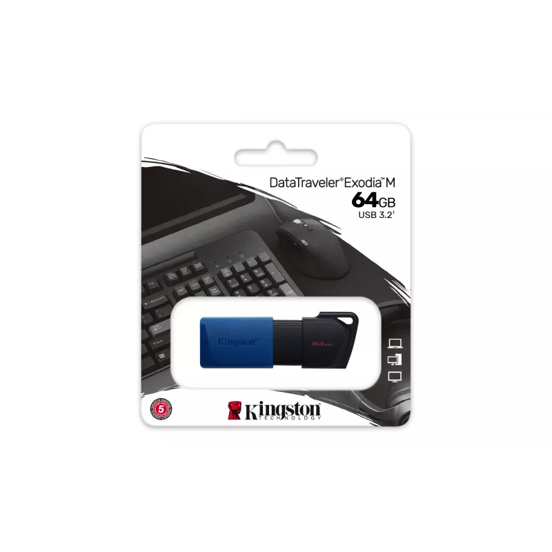 Kingston Technology DataTraveler 64GB USB3.2 Gen 1 Exodia M (Czarny + niebieski)