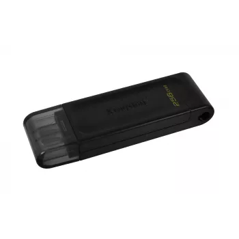 Kingston Technology DataTraveler 256GB USB-C 3.2 Gen 1 70, 256 GB, USB Type-C, 3.2 Gen 1 (3.1 Gen 1), Cap, 7 g, Czarny