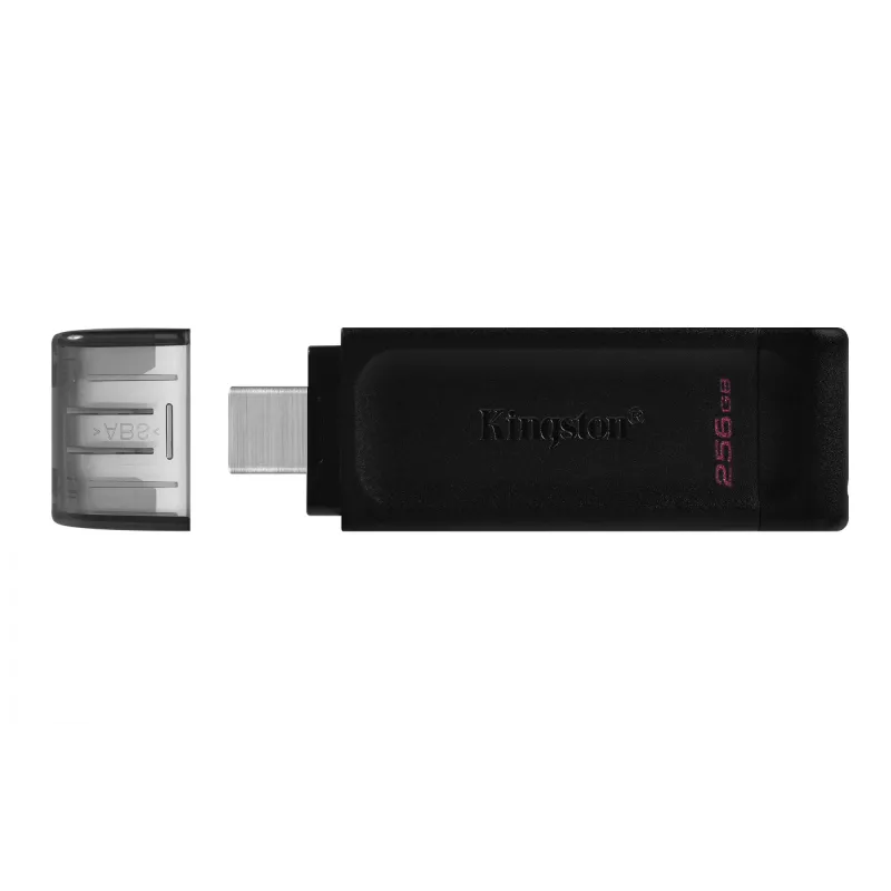 Kingston Technology DataTraveler 256GB USB-C 3.2 Gen 1 70, 256 GB, USB Type-C, 3.2 Gen 1 (3.1 Gen 1), Cap, 7 g, Czarny