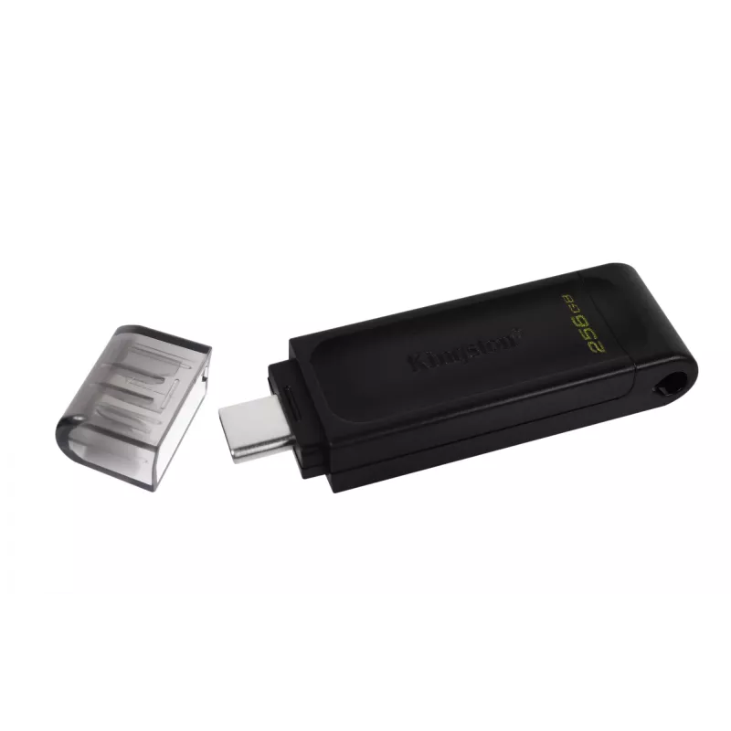 Kingston Technology DataTraveler 256GB USB-C 3.2 Gen 1 70, 256 GB, USB Type-C, 3.2 Gen 1 (3.1 Gen 1), Cap, 7 g, Czarny