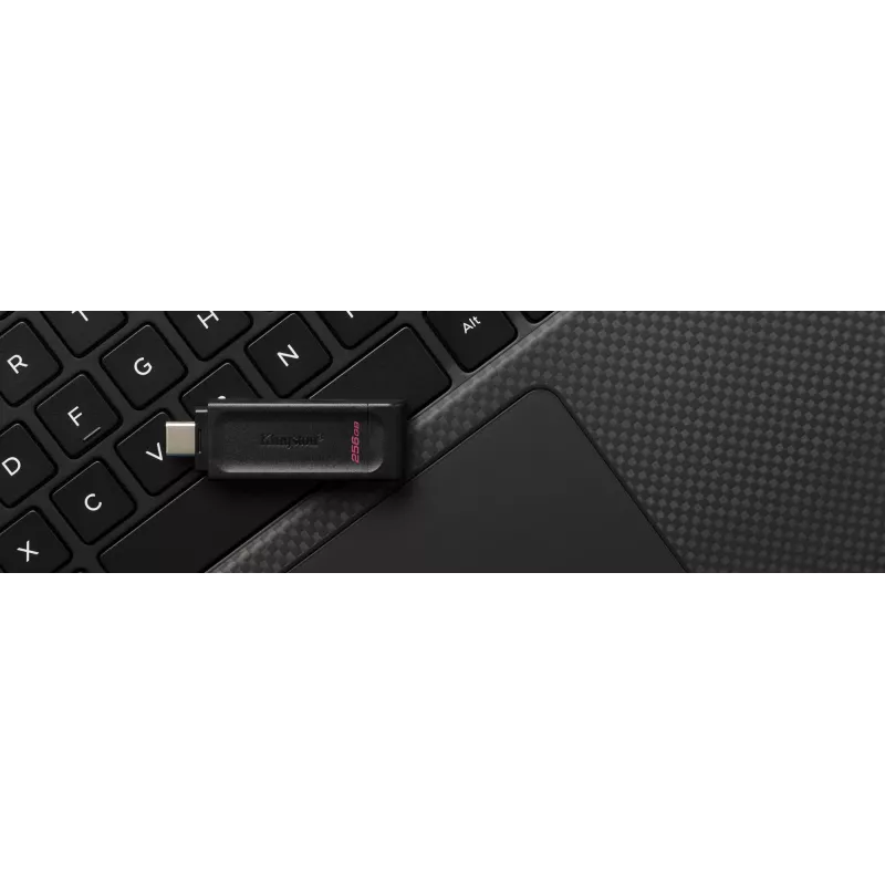 Kingston Technology DataTraveler 256GB USB-C 3.2 Gen 1 70, 256 GB, USB Type-C, 3.2 Gen 1 (3.1 Gen 1), Cap, 7 g, Czarny