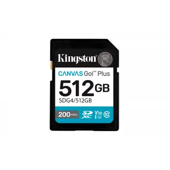 “Kingston Technology Canvas Go! Plus” 512GB SDXC “Canvas Go Plus Gen4” 200MB/s C10 UHS-I U3 V30