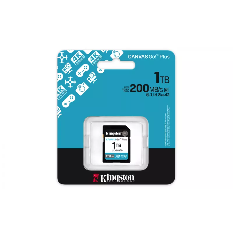 Kingston Technology Canvas Go! Plus 1 TB SDXC Canvas Go Plus Gen4 200 MB/s C10 UHS-I U3 V30