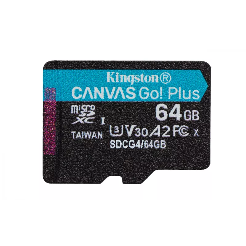 Karta pamięci Kingston Technology 64GB microSDXC Canvas Go Plus Gen4 200MB/s A2 U3 V30 + adapter