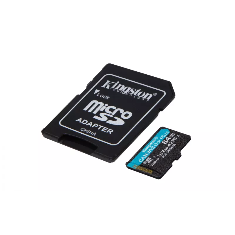 Karta pamięci Kingston Technology 64GB microSDXC Canvas Go Plus Gen4 200MB/s A2 U3 V30 + adapter