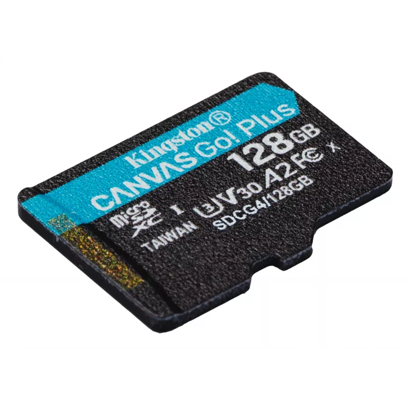 Kingston Technology 128 GB microSDXC Canvas Go Plus Gen4 200 MB/s A2 U3 V30 – karta + adapter