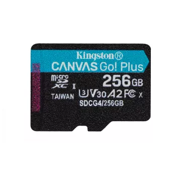 Kingston Technology 256GB microSDXC Canvas Go Plus Gen4 200MB/s A2 U3 V30 Karta + Adapter