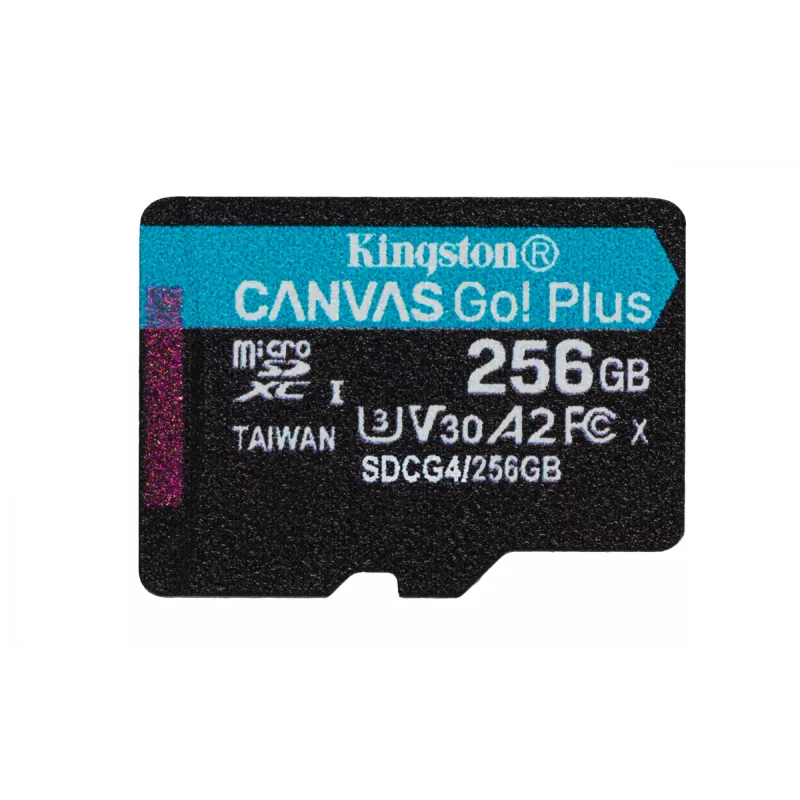 Kingston Technology 256GB microSDXC Canvas Go Plus Gen4 200MB/s A2 U3 V30 Karta + Adapter