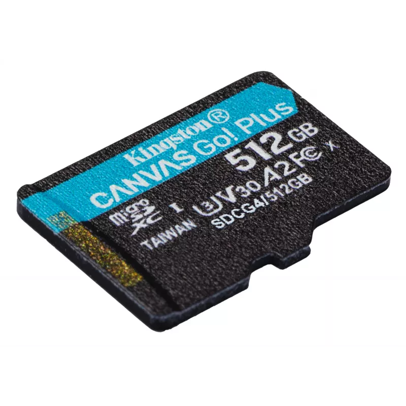 Kingston Technology 512 GB microSDXC Canvas Go Plus Gen4 200 MB/s A2 U3 V30 Karta + Adapter