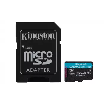 Kingston Technology 1TB microSDXC Canvas Go Plus Gen4 200MB/s A2 U3 V30 Karta + Adapter