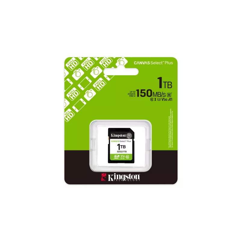 Karta pamięci SD KINGSTON Canvas Select Plus Gen3 1TB SDXC UHS-I V30 U3 Class 10, 150 MB/s