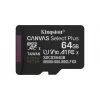 Kingston Technology 64GB microSDXC Canvas Select Plus Gen3 100MB/s A1 Karta + Adapter
