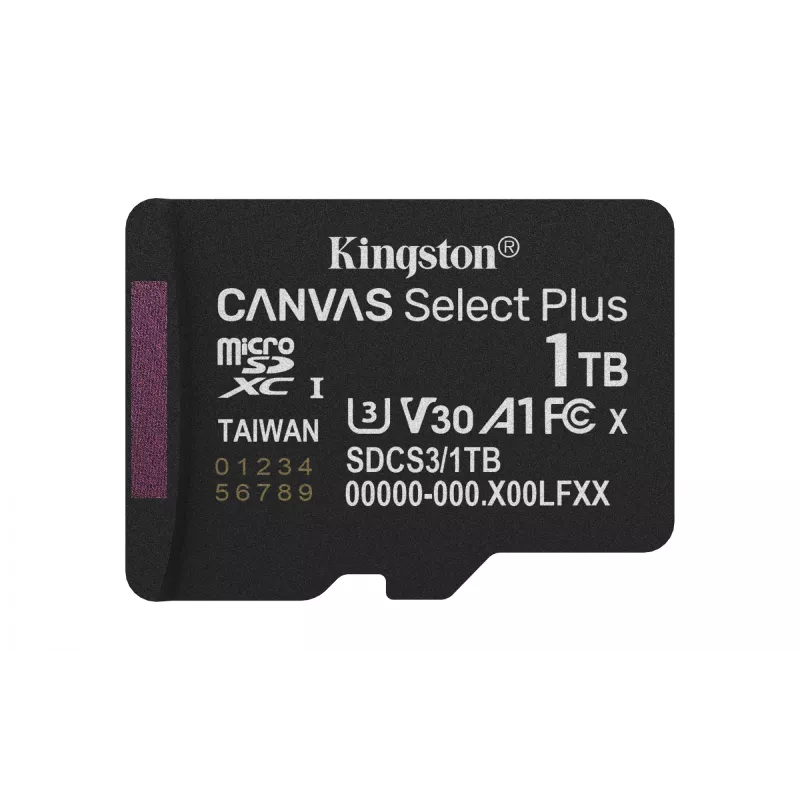 Kingston Technology 1TB microSDXC Canvas Select Plus Gen3 150MB/s karta A1 + adapter