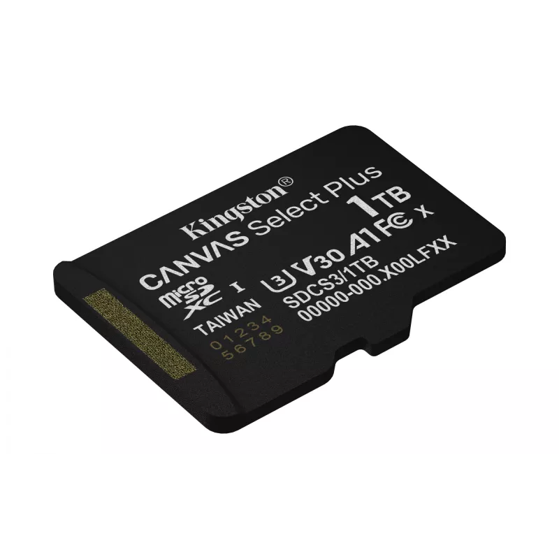 Kingston Technology 1TB microSDXC Canvas Select Plus Gen3 150MB/s karta A1 + adapter