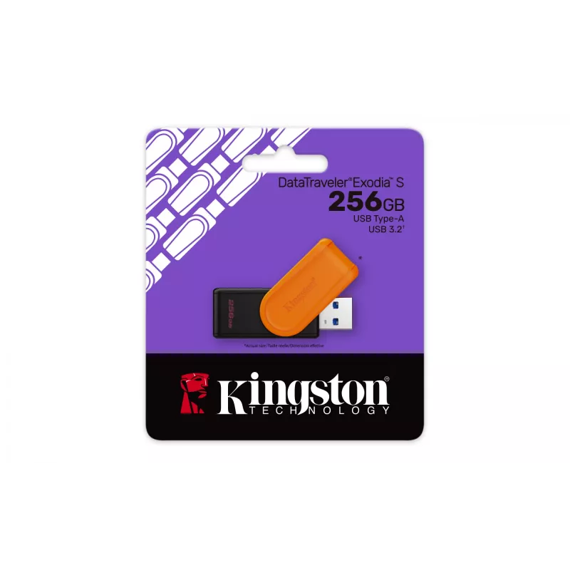 Kingston Technology DataTraveler 256GB przenośny USB 3.2 Gen 1 Exodia S (czarny/pomarańczowy)