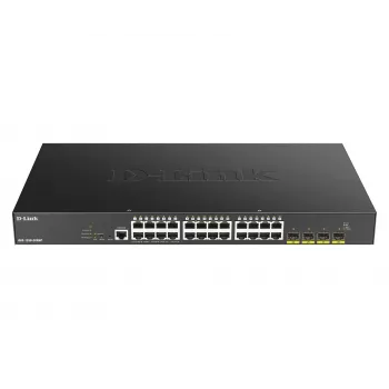 D-Link 24-portowy Gigabitowy zarządzalny przełącznik PoE z 4x 10G SFP+, 370 W