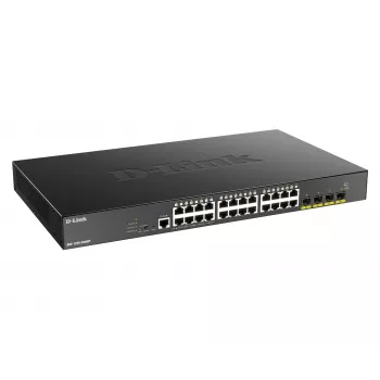 D-Link 24-portowy Gigabitowy zarządzalny przełącznik PoE z 4x 10G SFP+, 370 W