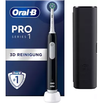 Szczoteczka elektryczna rotacyjno-oscylacyjna Oral-B Pro 1 Cross Action dla dorosłych, czarna