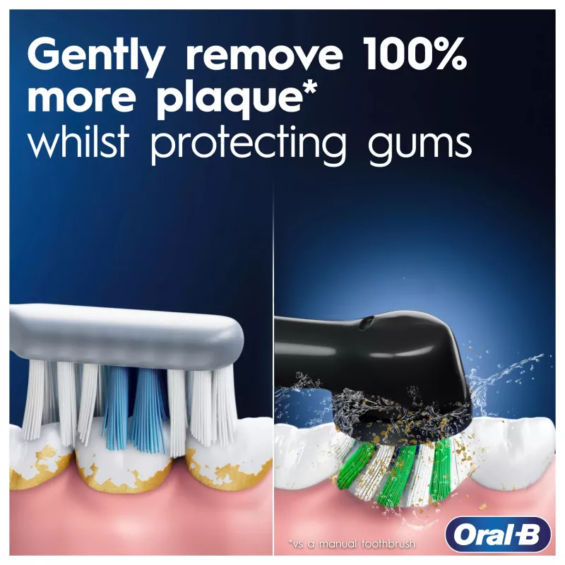 Szczoteczka elektryczna rotacyjno-oscylacyjna Oral-B Pro 1 Cross Action dla dorosłych, czarna