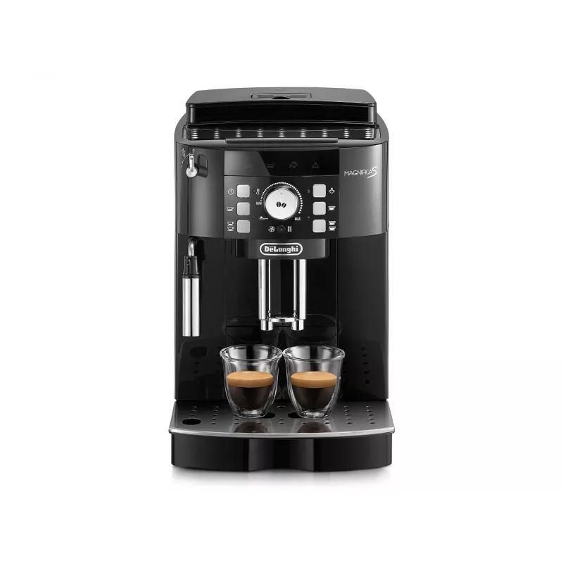 Ekspres do kawy DeLonghi ECAM 21.117 B Magnifica S — w pełni automatyczny, zbiornik na wodę 1,8 l, pojemnik na ziarna 250 g, 15 bar, 2 wylewki