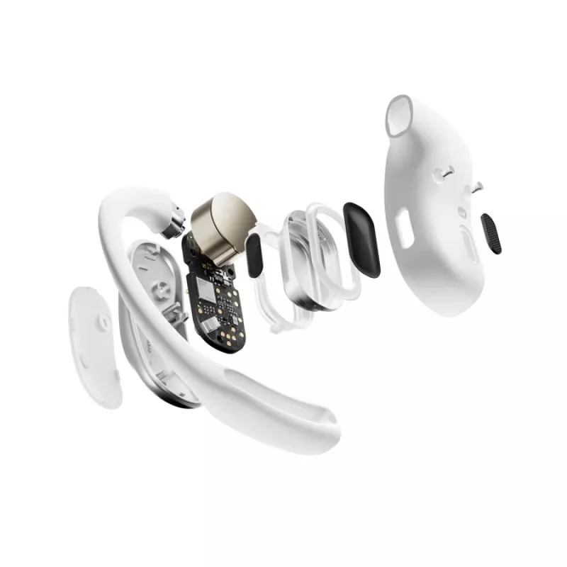 SHOKZ OpenFit Air, biały, zestaw słuchawkowy, bezprzewodowy, zaczep na ucho, rozmowy / muzyka / sport / codzienne użytkowanie, Bluetooth, biały