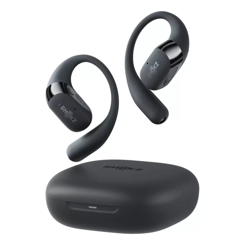 Słuchawki JLAB AUDIO SHOKZ OpenFit 2 — przewodnictwo kostne, bezprzewodowe, otwarte z zaczepem na ucho, czarne