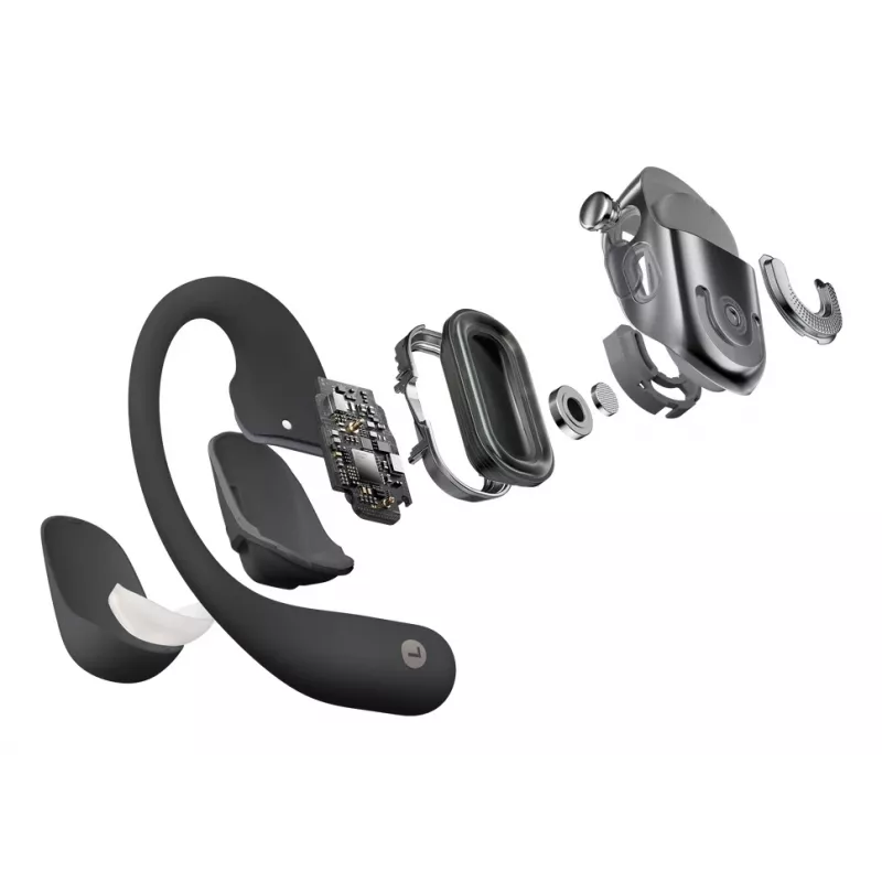 Słuchawki JLAB AUDIO SHOKZ OpenFit 2 — przewodnictwo kostne, bezprzewodowe, otwarte z zaczepem na ucho, czarne
