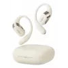 Otwarte bezprzewodowe słuchawki Shokz OpenFit 2 — Bluetooth 5.4, IP55, przewodnictwo kostne, 11 godz. odtwarzania (48 godz. z etui), USB‑C, beżowe