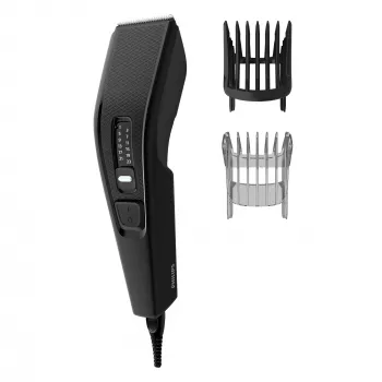 Maszynka do włosów Philips serii 3000 HC3510/15 czarna — ostrza ze stali nierdzewnej, od 0,5 mm do 23 mm, 13 stopni długości