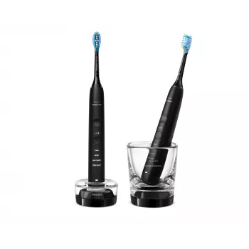 Soniczna szczoteczka elektryczna Philips DiamondClean 9000 HX9914/54, 2 uchwyty, 5 trybów, czarna, Bluetooth, 1 ładowarka