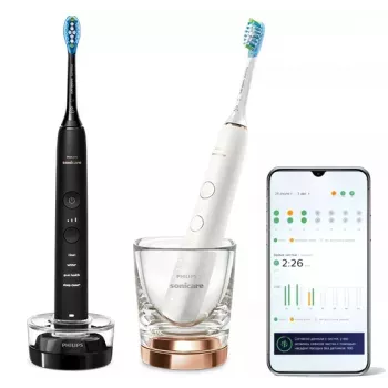 Szczoteczka do zębów Philips HX9914/57 DiamondClean 9000 2-Pack Czarny/Biały