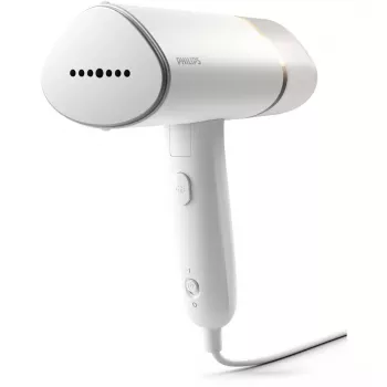 Ręczny parownik Philips serii 3000 STH3020/10 – 1000 W, ciągła para 20 g/min, odłączany zbiornik 0,12 L, przewód 2 m, konstrukcja podróżna, biały