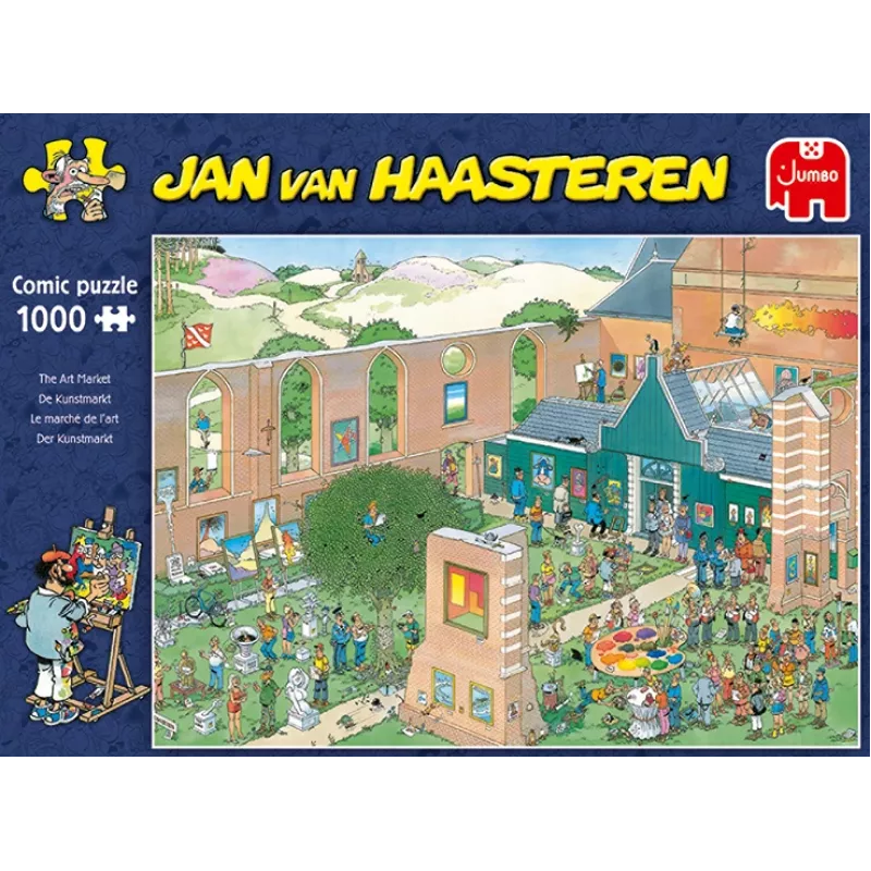 Jan van Haasteren Targi Sztuki 1000 elementów, 1000 szt., Komiksy, 12 lat