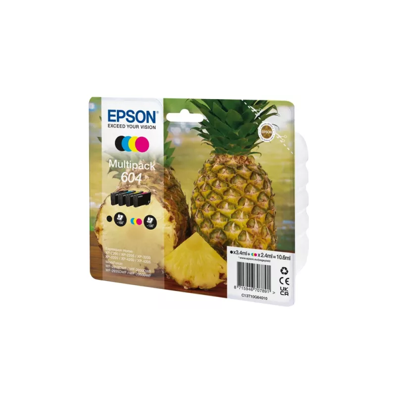 Epson 604 wkład atramentowy 4 szt. Oryginalny o standardowej wydajności czarny, cyjan, magenta, żółty