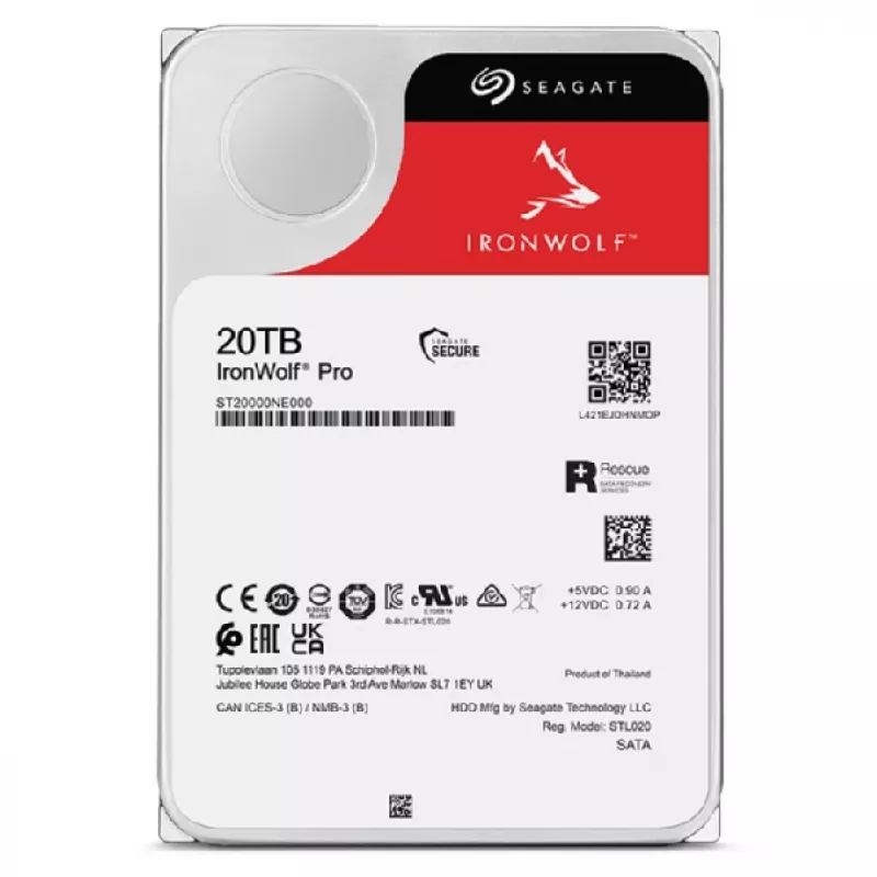 Seagate IronWolf Pro ST20000NT001 wewnętrzny dysk twardy 20 TB 7200 RPM 256 MB 3,5 cala