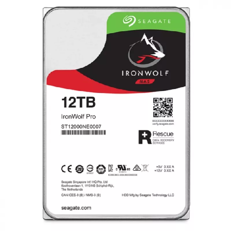 Seagate IronWolf Pro ST12000NT001 wewnętrzny dysk twardy 12 TB 7200 RPM 256 MB 3,5 cala Serial ATA III