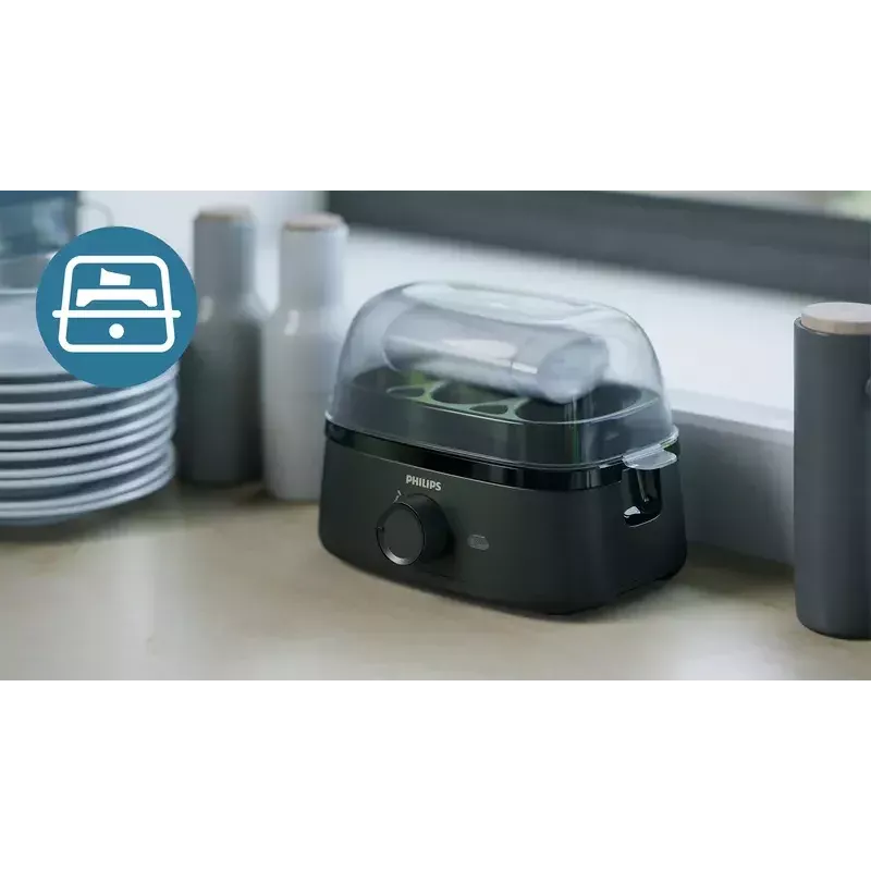 Jajowar Philips serii 3000 HD9137/90 Pojemność na 6 jaj Czarny