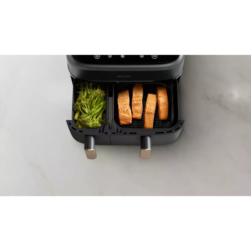 Frytkownica beztłuszczowa Philips 3000 Series Dual Basket Airfryer NA352/00 — 9 L, 2750 W, podwójny kosz, 8 programów, 40–200°C